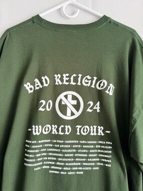 Bad Religion 2024 World Tour Graphic Tee XXXL – Green Concert Merch Shirt